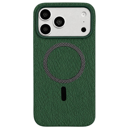 For iPhone 17 Pro Max Acrylic Hybrid TPU Rhombus Texture Magnetic Phone Case(Green)