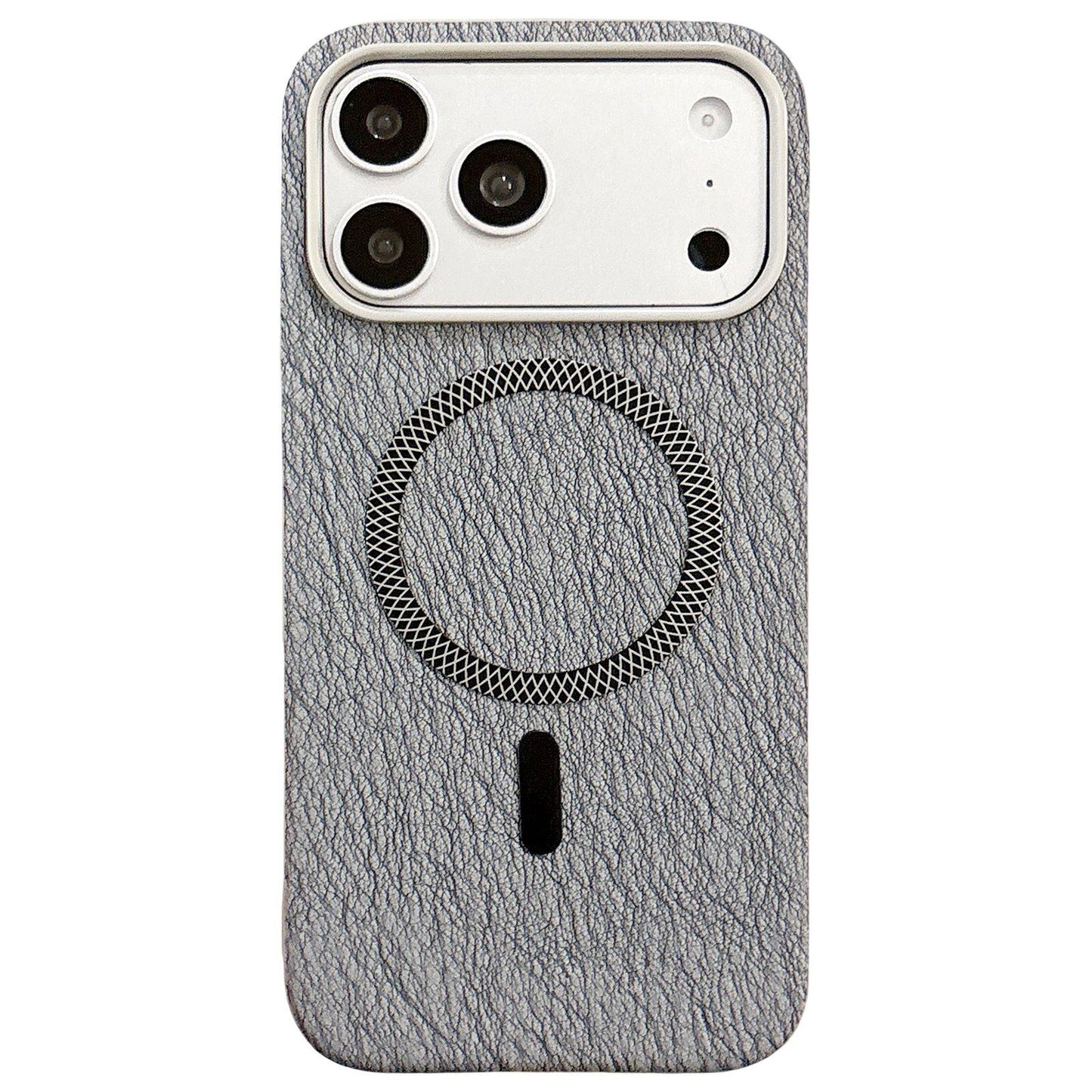 For iPhone 17 Pro Max Acrylic Hybrid TPU Rhombus Texture Magnetic Phone Case(Grey)