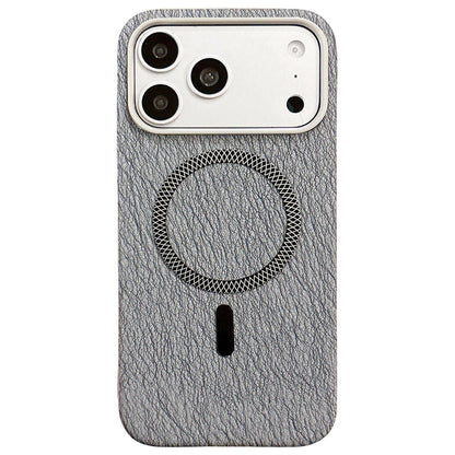 For iPhone 17 Pro Max Acrylic Hybrid TPU Rhombus Texture Magnetic Phone Case(Grey)