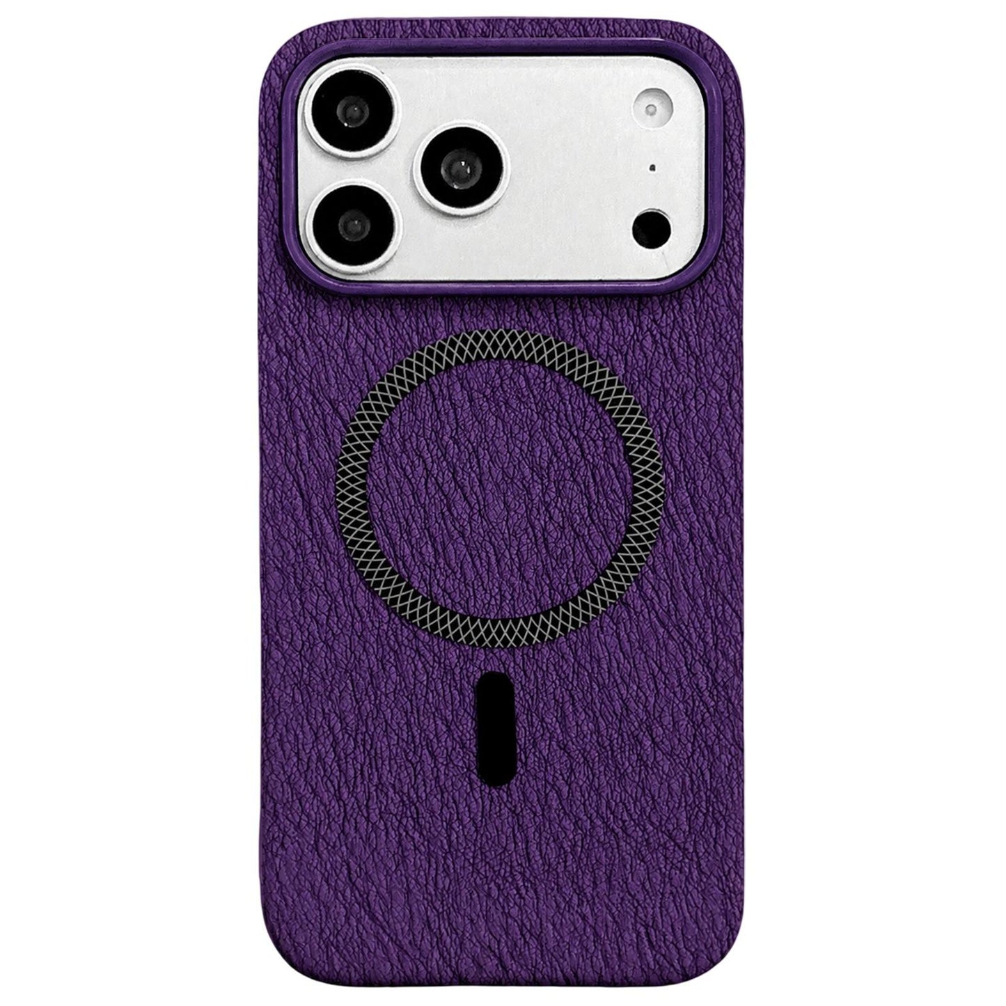 For iPhone 17 Pro Max Acrylic Hybrid TPU Rhombus Texture Magnetic Phone Case(Purple)