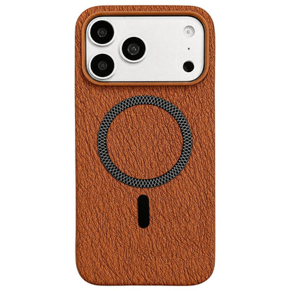 For iPhone 17 Pro Acrylic Hybrid TPU Rhombus Texture Magnetic Phone Case(Terracotta)