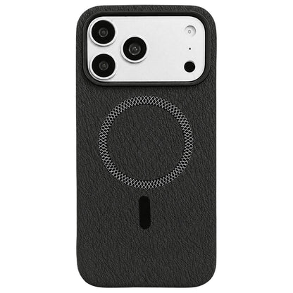 For iPhone 17 Pro Acrylic Hybrid TPU Rhombus Texture Magnetic Phone Case(Black)