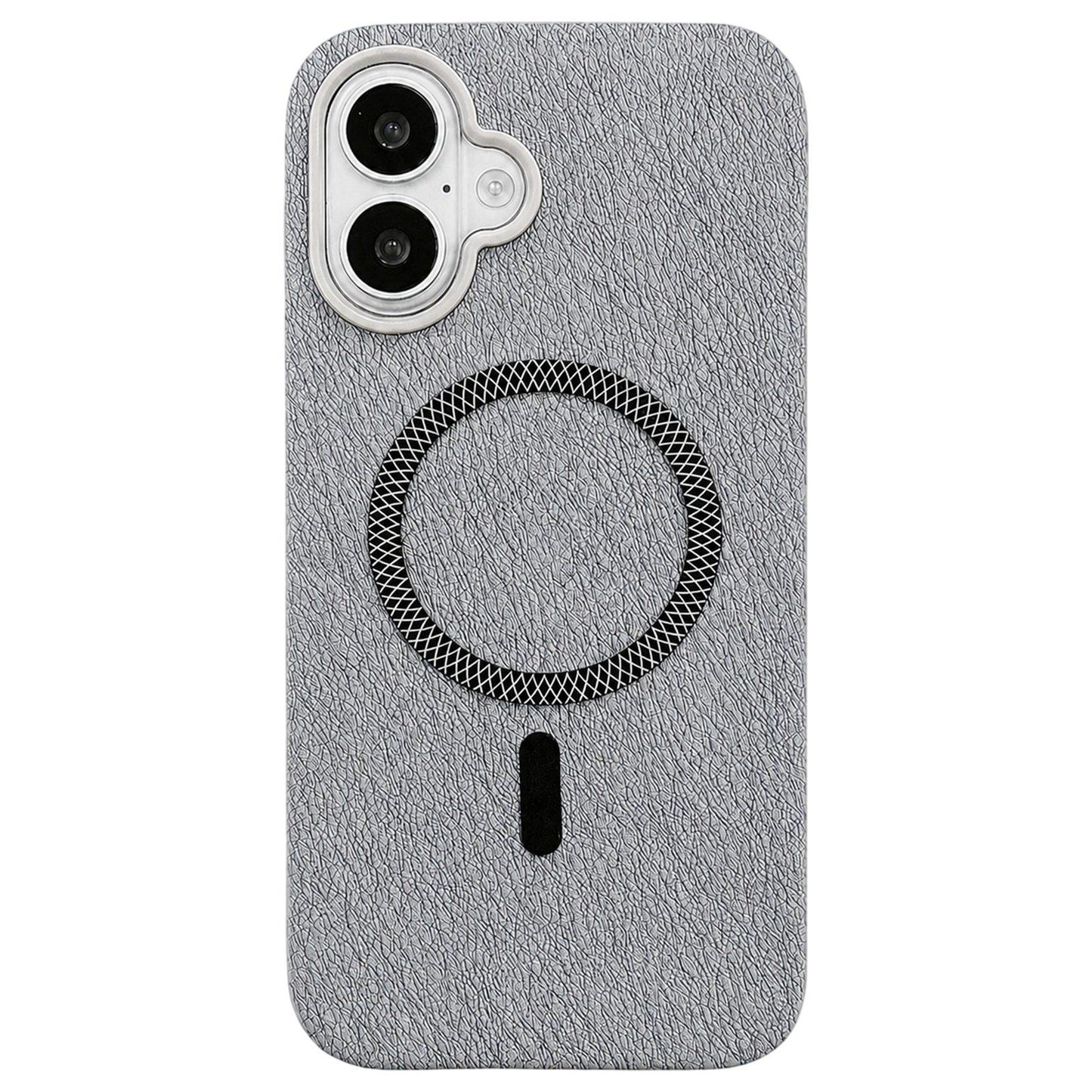 For iPhone 17 Acrylic Hybrid TPU Rhombus Texture Magnetic Phone Case(Grey)