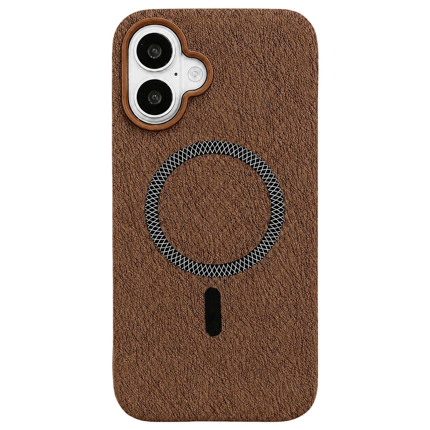 For iPhone 17 Acrylic Hybrid TPU Rhombus Texture Magnetic Phone Case(Brown)