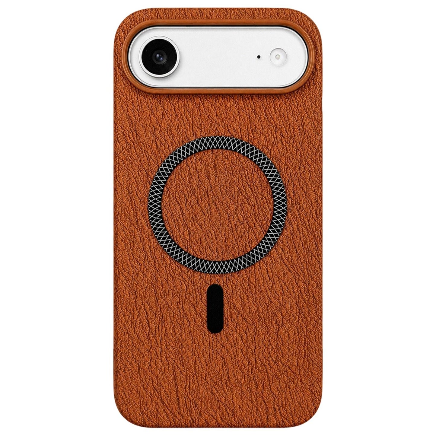 For iPhone Air Acrylic Hybrid TPU Rhombus Texture Magnetic Phone Case(Terracotta)