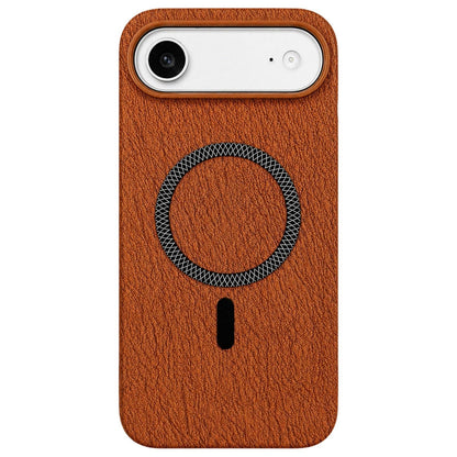For iPhone Air Acrylic Hybrid TPU Rhombus Texture Magnetic Phone Case(Terracotta)