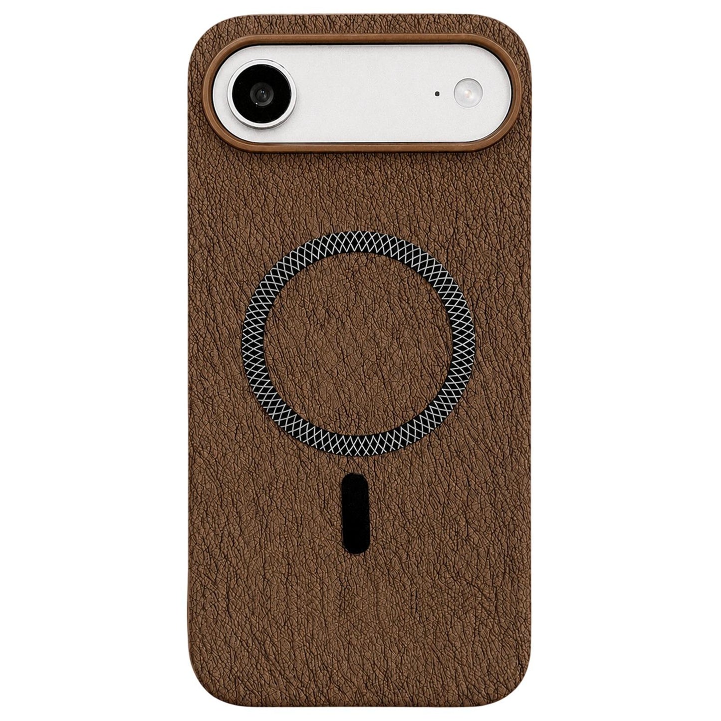 For iPhone Air Acrylic Hybrid TPU Rhombus Texture Magnetic Phone Case(Brown)