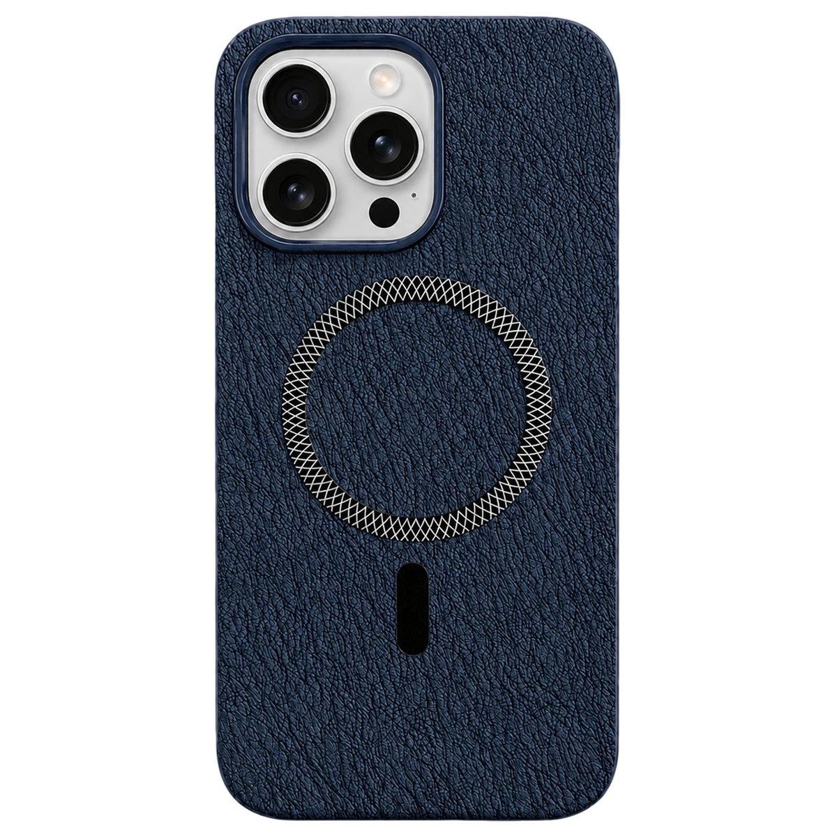 For iPhone 16 Pro Max Acrylic Hybrid TPU Rhombus Texture Magnetic Phone Case - Blue - EDA010014905A