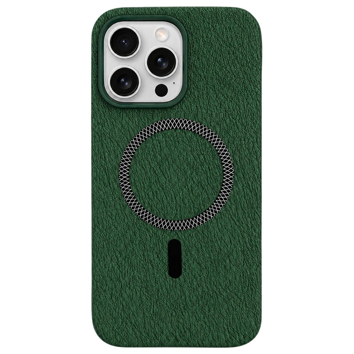 For iPhone 16 Pro Max Acrylic Hybrid TPU Rhombus Texture Magnetic Phone Case - Green - EDA010014905D