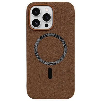 For iPhone 16 Pro Max Acrylic Hybrid TPU Rhombus Texture Magnetic Phone Case(Brown)