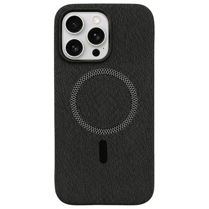 For iPhone 16 Pro Acrylic Hybrid TPU Rhombus Texture Magnetic Phone Case(Black)
