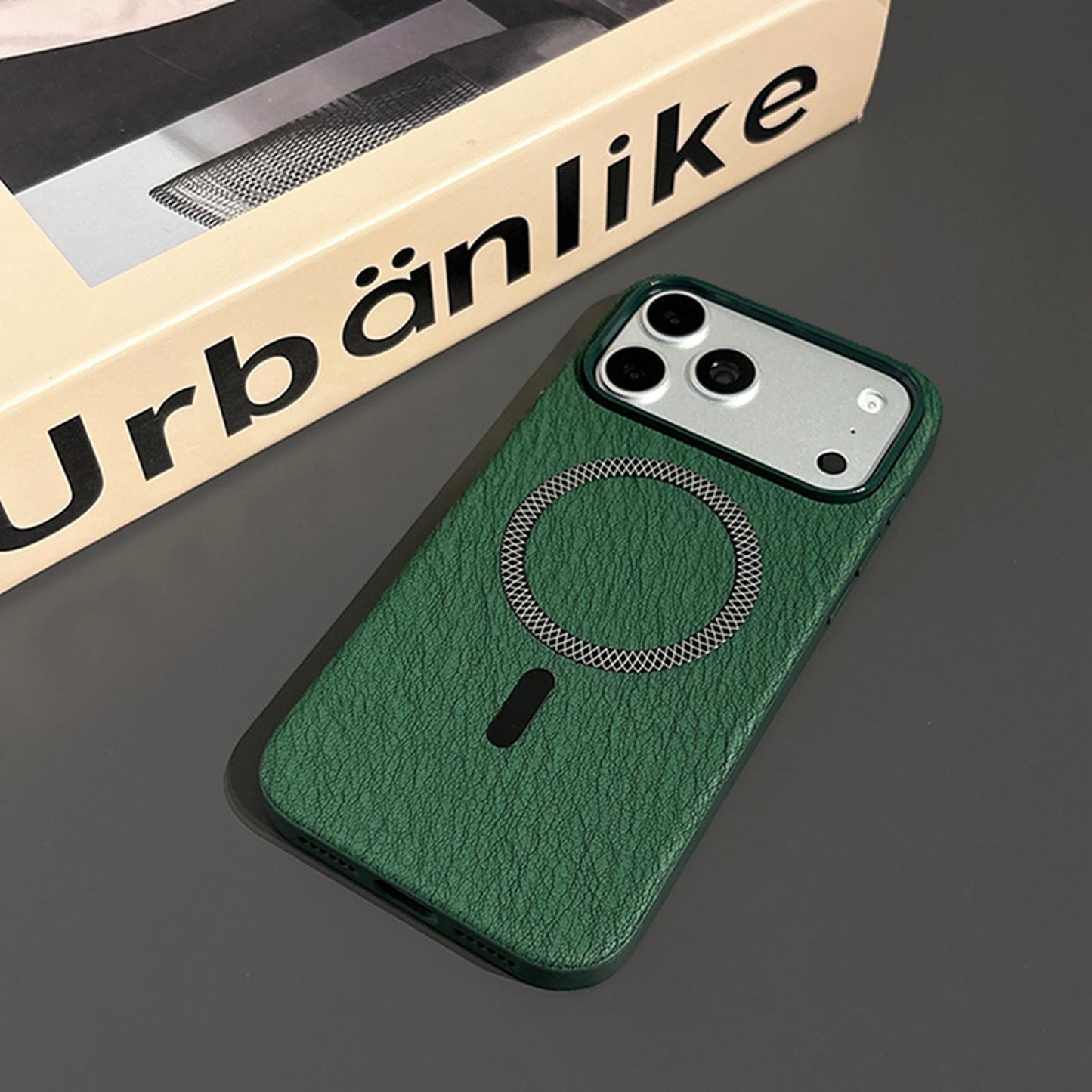 For iPhone 16 Pro Acrylic Hybrid TPU Rhombus Texture Magnetic Phone Case(Green)