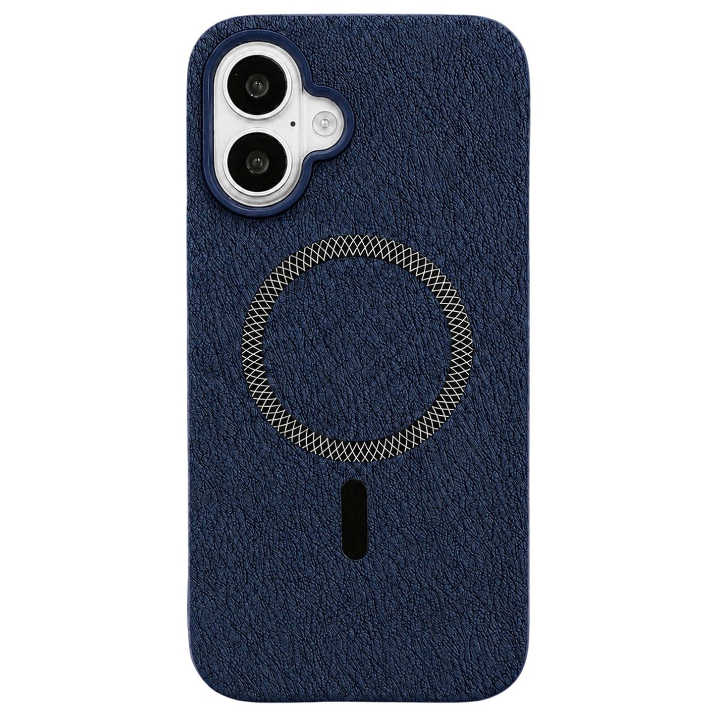 For iPhone 16 Acrylic Hybrid TPU Rhombus Texture Magnetic Phone Case(Blue)