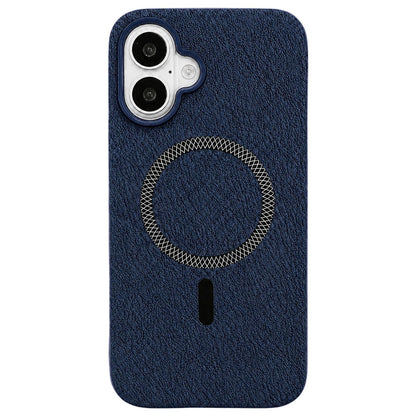 For iPhone 16 Acrylic Hybrid TPU Rhombus Texture Magnetic Phone Case(Blue)