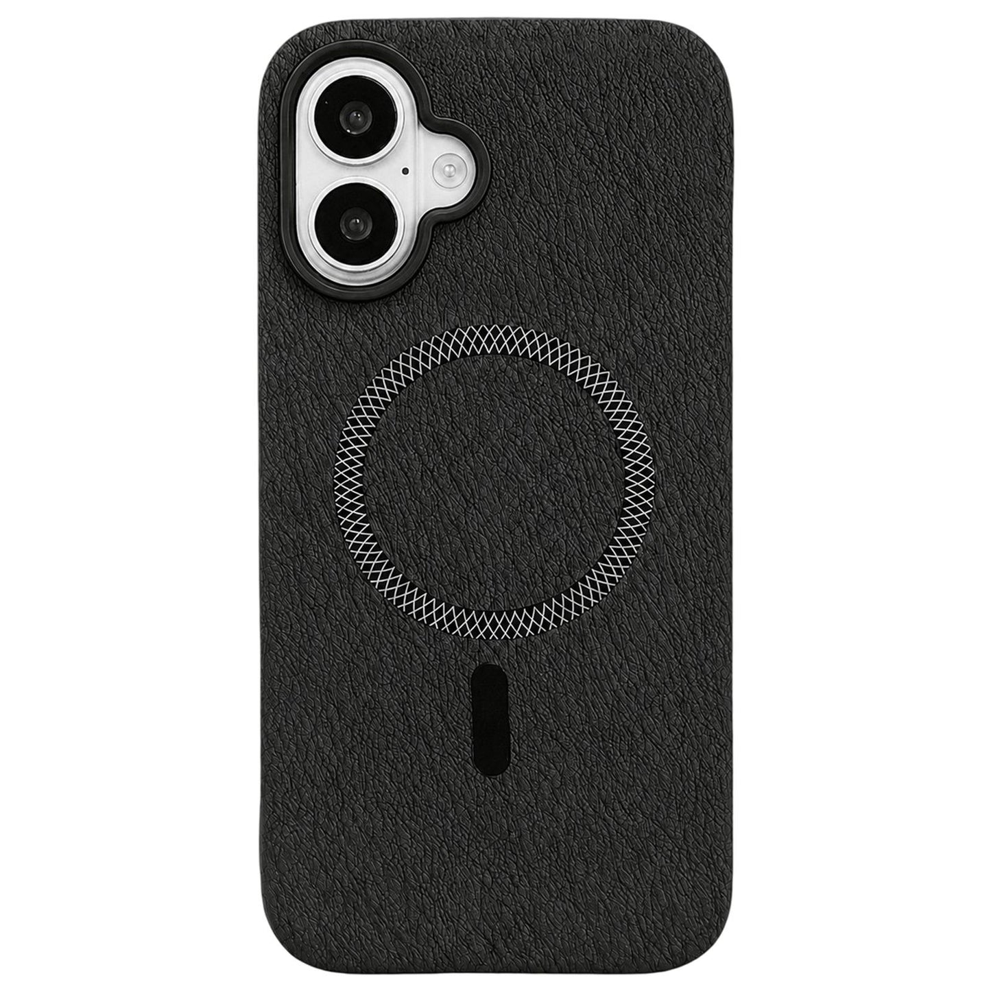 For iPhone 16 Acrylic Hybrid TPU Rhombus Texture Magnetic Phone Case(Black)