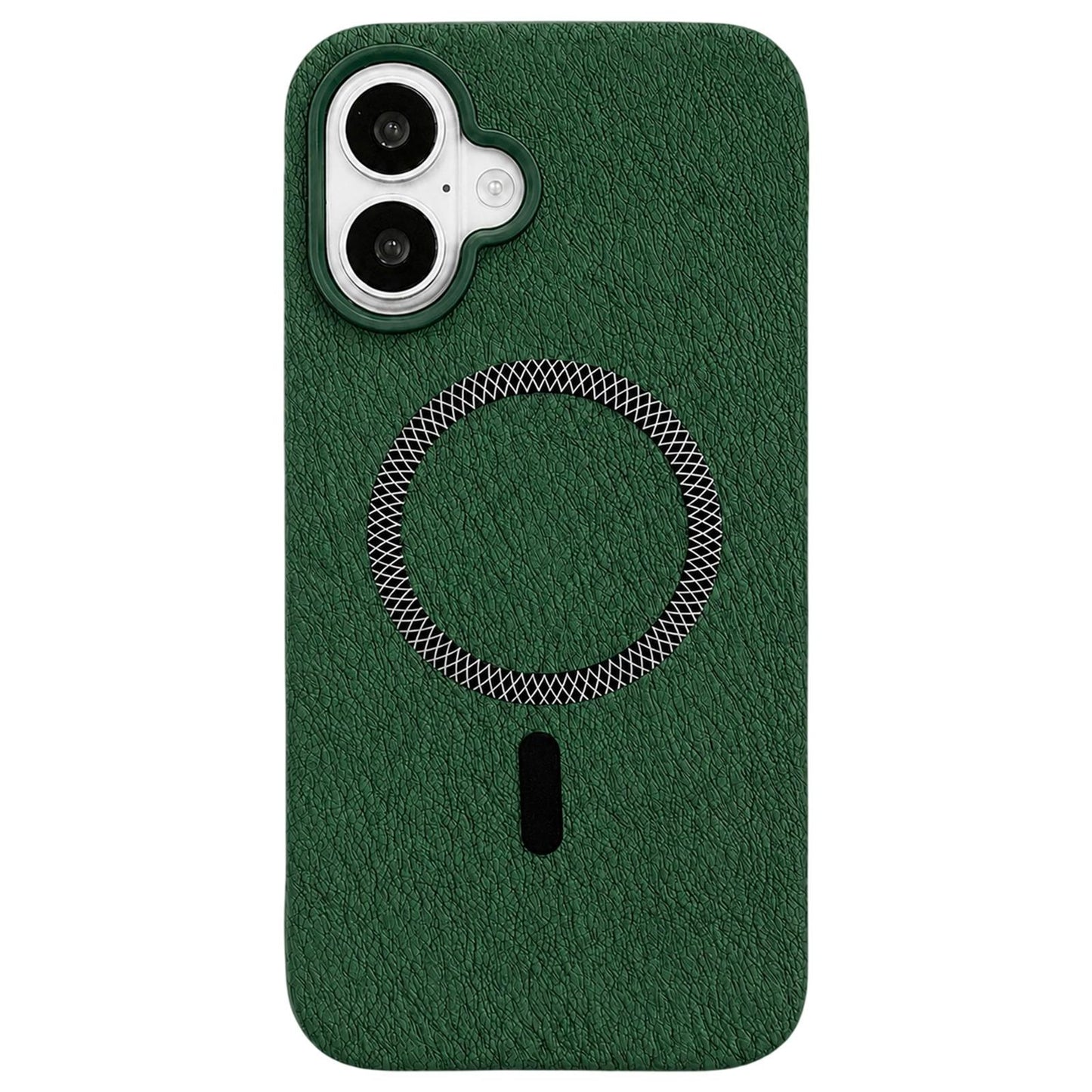 For iPhone 16 Acrylic Hybrid TPU Rhombus Texture Magnetic Phone Case(Green)