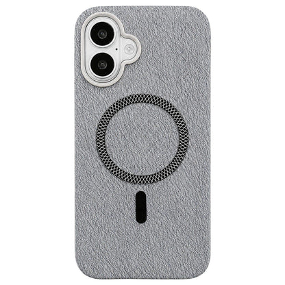 For iPhone 16 Acrylic Hybrid TPU Rhombus Texture Magnetic Phone Case(Grey)