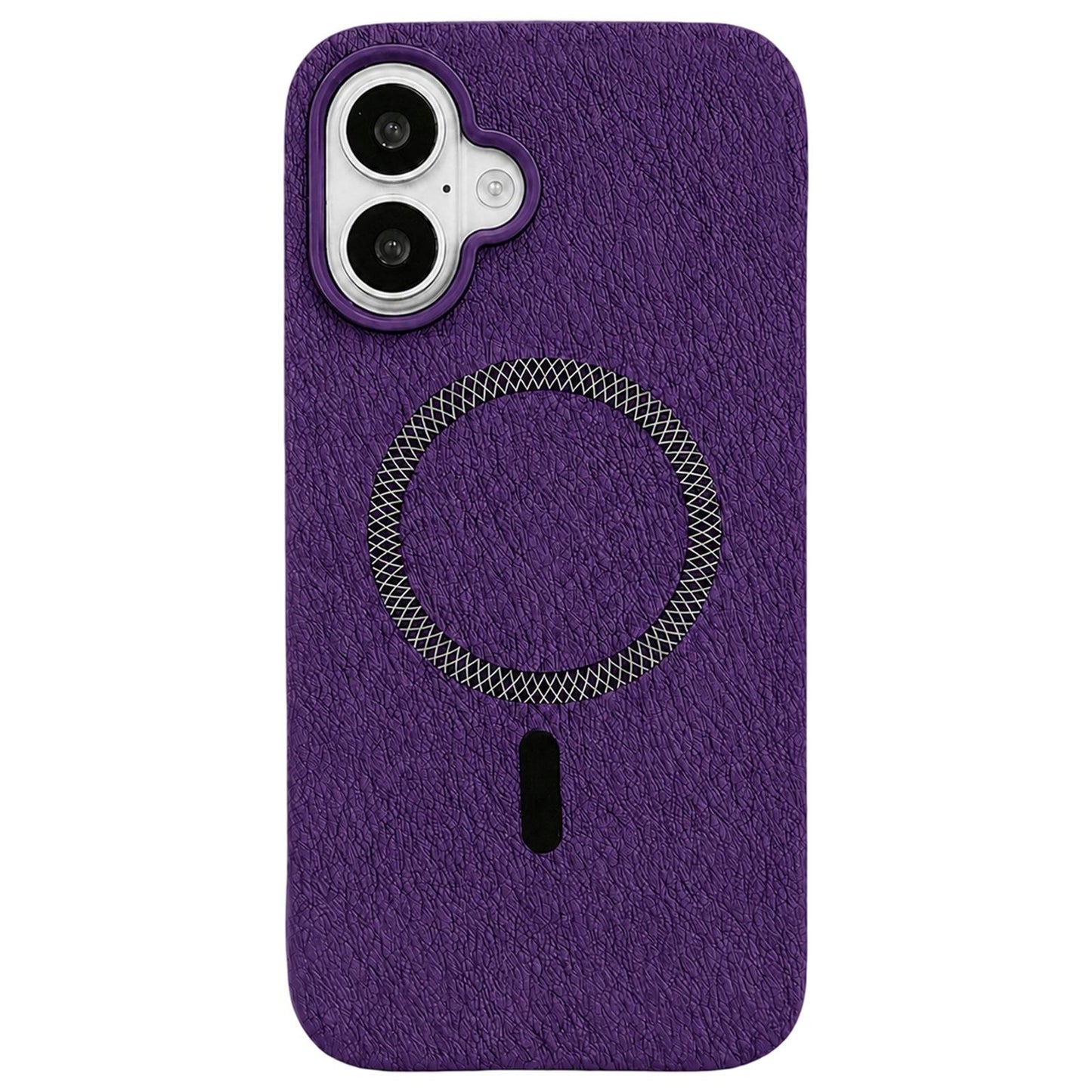 For iPhone 16 Acrylic Hybrid TPU Rhombus Texture Magnetic Phone Case(Purple)