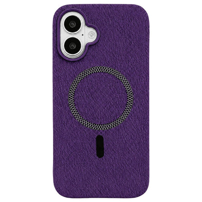 For iPhone 16 Acrylic Hybrid TPU Rhombus Texture Magnetic Phone Case(Purple)
