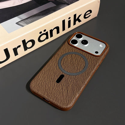 For iPhone 16 Acrylic Hybrid TPU Rhombus Texture Magnetic Phone Case(Brown)