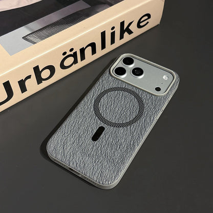 For iPhone 15 Pro Max Acrylic Hybrid TPU Rhombus Texture Magnetic Phone Case(Grey)