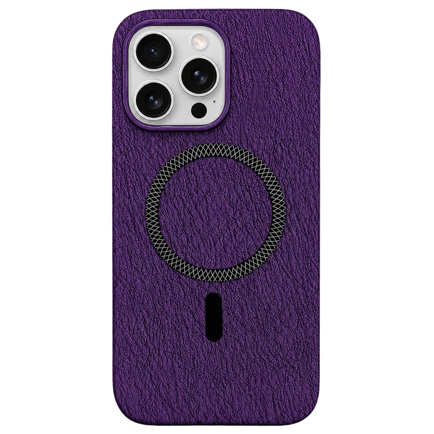 For iPhone 15 Pro Acrylic Hybrid TPU Rhombus Texture Magnetic Phone Case(Purple)