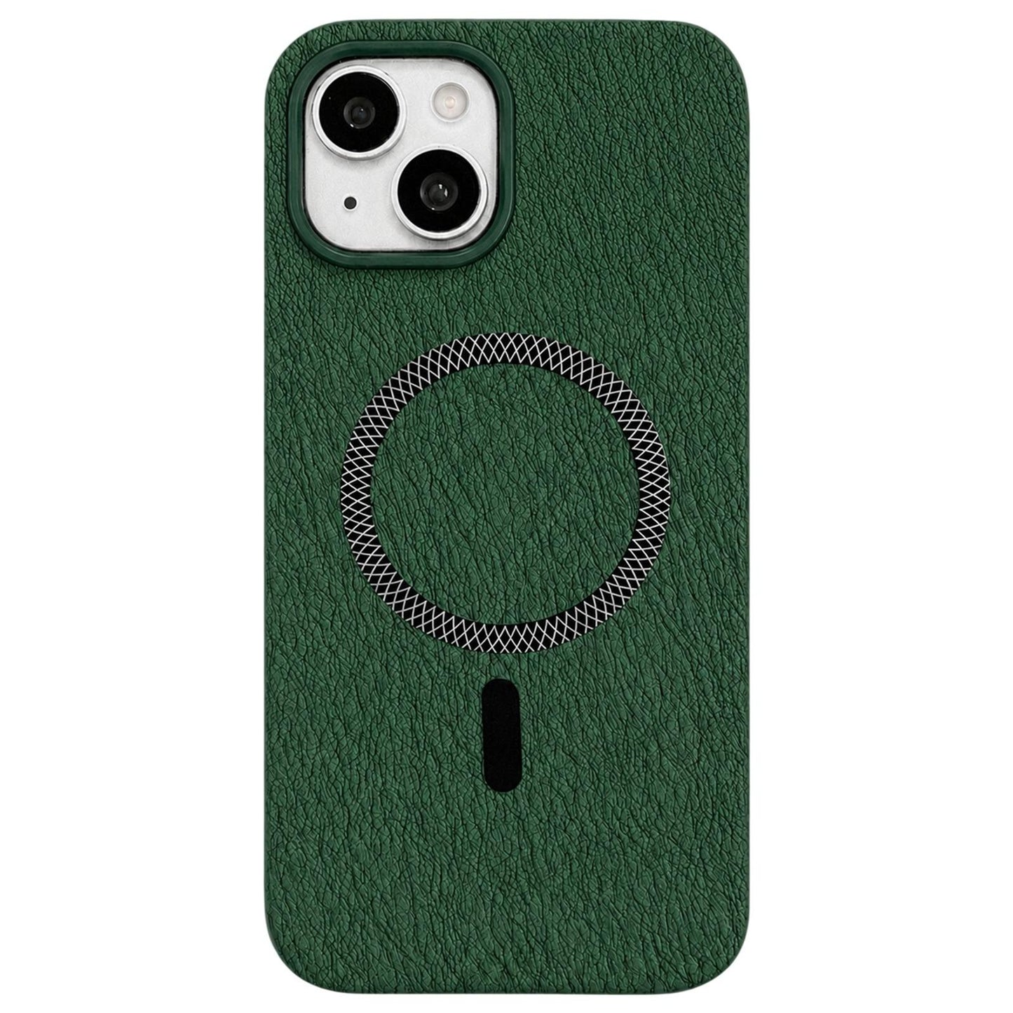 For iPhone 15 Plus Acrylic Hybrid TPU Rhombus Texture Magnetic Phone Case(Green)