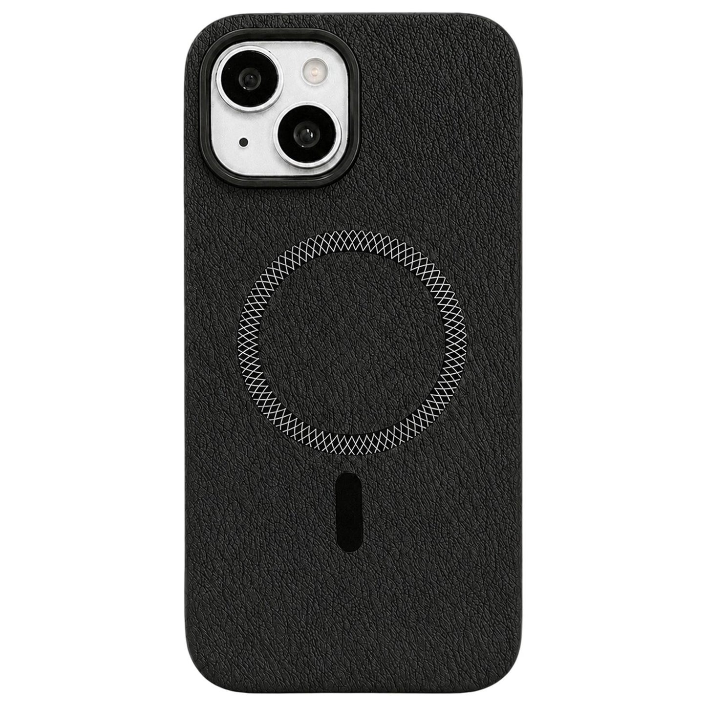 For iPhone 15 Acrylic Hybrid TPU Rhombus Texture Magnetic Phone Case(Black)