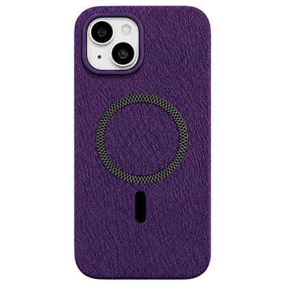 For iPhone 15 Acrylic Hybrid TPU Rhombus Texture Magnetic Phone Case(Purple)