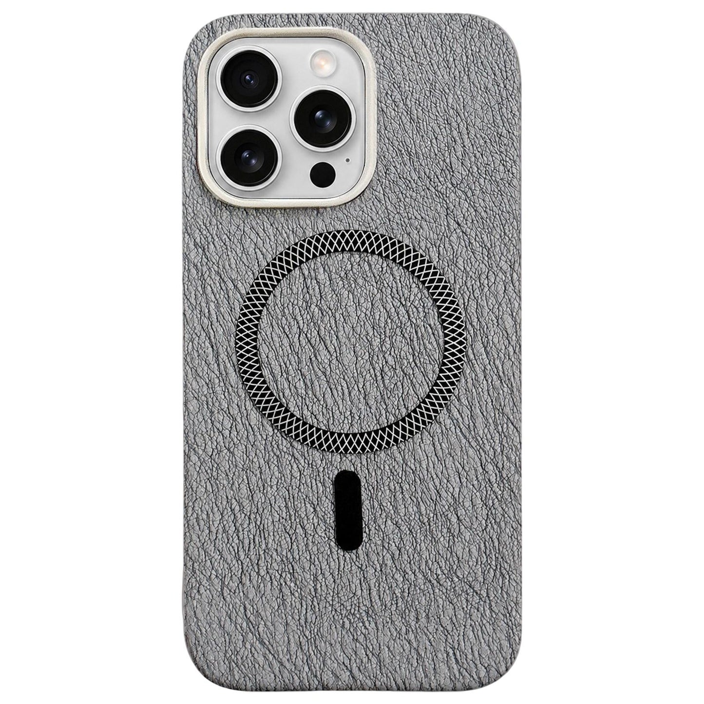 For iPhone 14 Pro Acrylic Hybrid TPU Rhombus Texture Magnetic Phone Case(Grey)