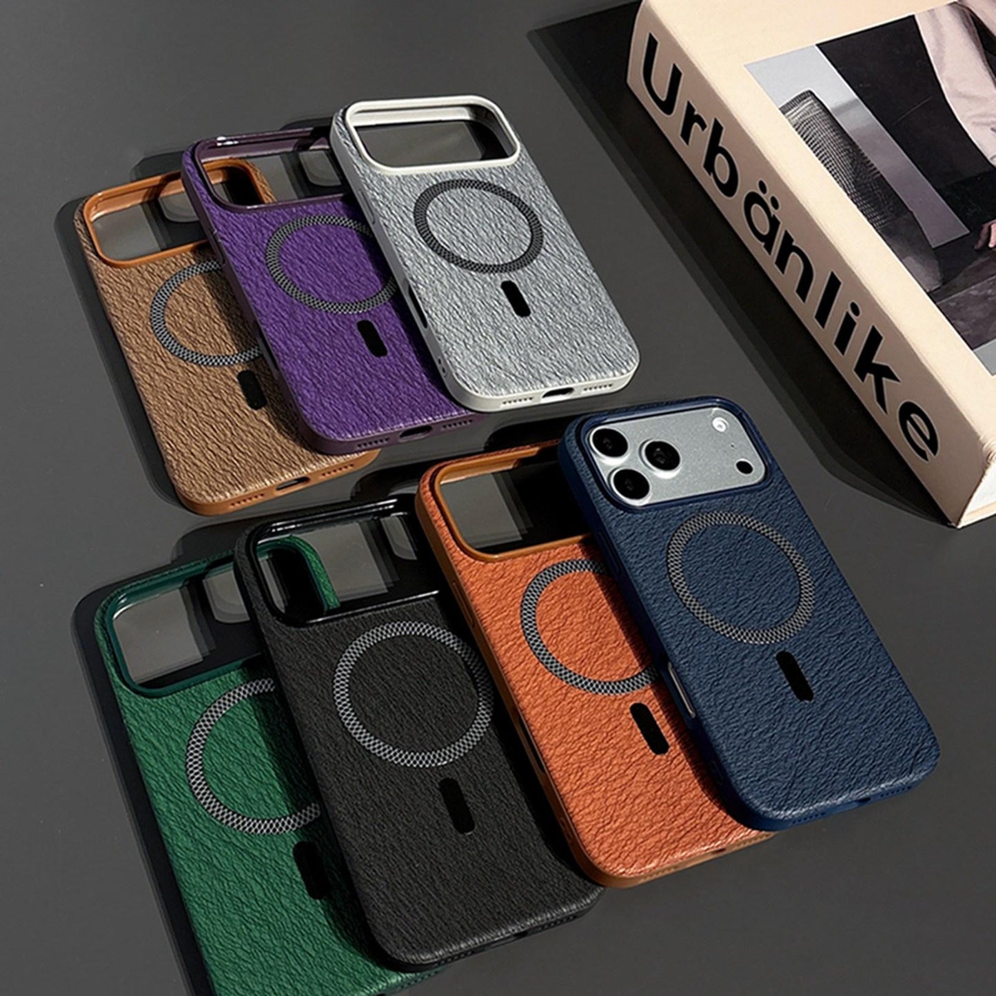 For iPhone 16 Pro Acrylic Hybrid TPU Rhombus Texture Magnetic Phone Case(Blue)
