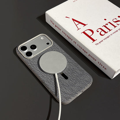 For iPhone 16 Acrylic Hybrid TPU Rhombus Texture Magnetic Phone Case(Brown)