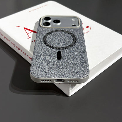For iPhone 17 Pro Max Acrylic Hybrid TPU Rhombus Texture Magnetic Phone Case(Terracotta)