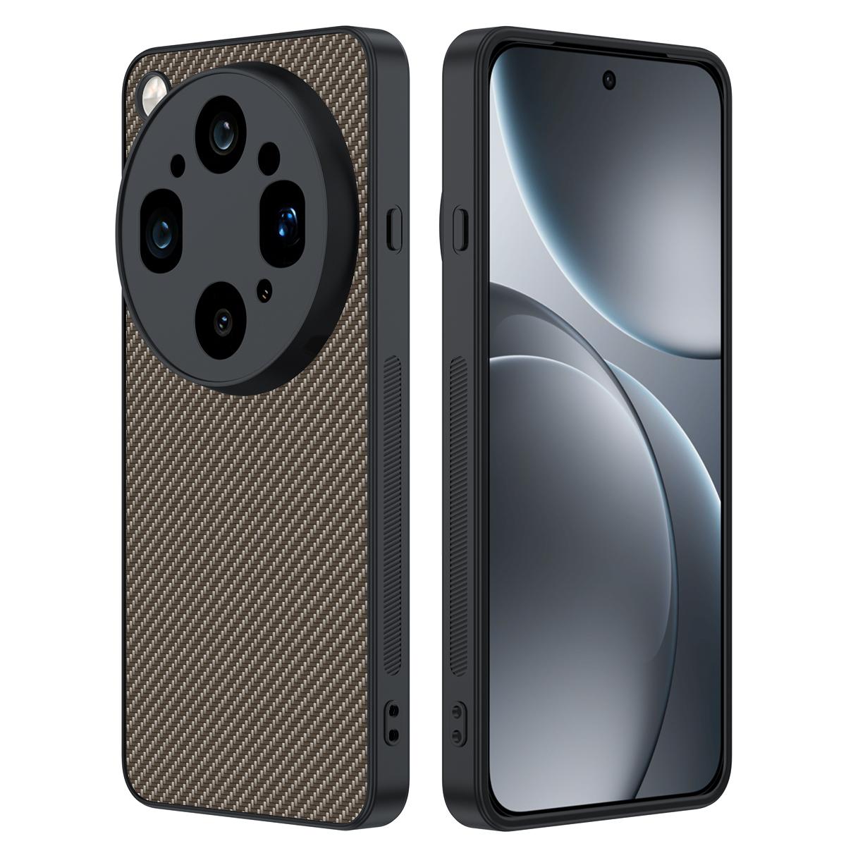 For OPPO Find X9 Ultra 5G Ultra-thin Carbon Fiber Texture Printing Phone Case(Gold)