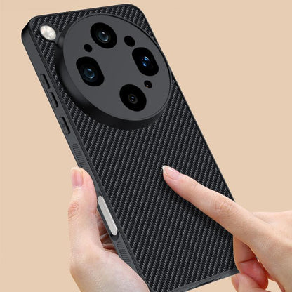 For OPPO Find X9 Ultra 5G Ultra-thin Carbon Fiber Texture Printing Phone Case(Gold)