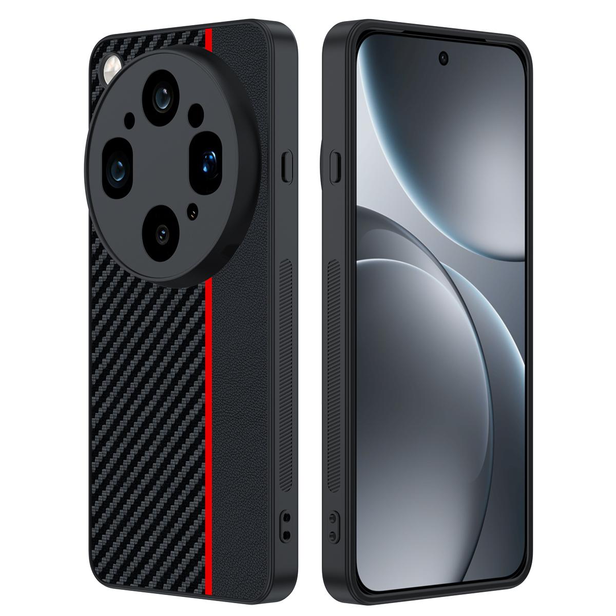 For OPPO Find X9 Ultra 5G Ultra-thin Carbon Fiber Texture Printing Phone Case(Black Red)