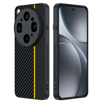 For OPPO Find X9 Ultra 5G Ultra-thin Carbon Fiber Texture Printing Phone Case(Black Yellow)