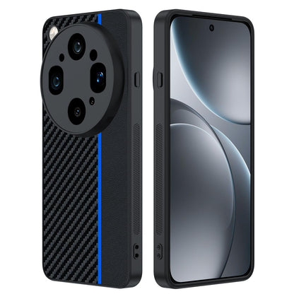For OPPO Find X9 Ultra 5G Ultra-thin Carbon Fiber Texture Printing Phone Case(Black Blue)