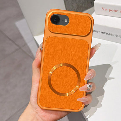 For iPhone 17e / 16e Lambskin Series Magnetic Skin Feel Phone Case(Orange)