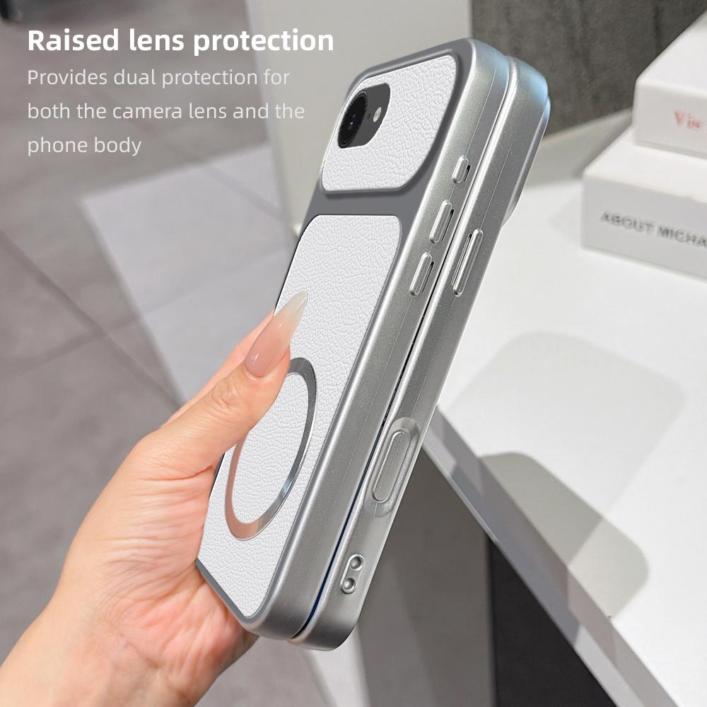 For iPhone 17e / 16e Lambskin Series Magnetic Skin Feel Phone Case(Orange)