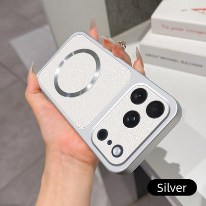 For iPhone 17 Pro Max Lambskin Series Magnetic Skin Feel Phone Case(Silver)