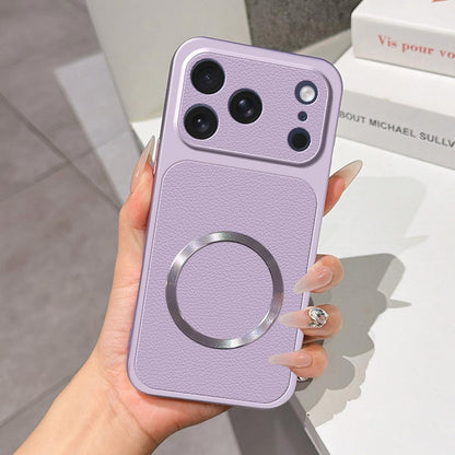 For iPhone 17 Pro Max Lambskin Series Magnetic Skin Feel Phone Case(Purple)