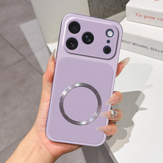 For iPhone 17 Pro Max Lambskin Series Magnetic Skin Feel Phone Case(Purple)