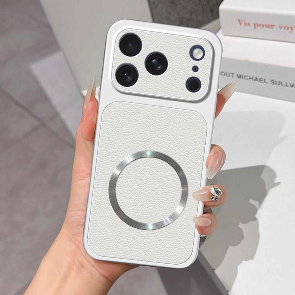 For iPhone 17 Pro Lambskin Series Magnetic Skin Feel Phone Case(Silver)