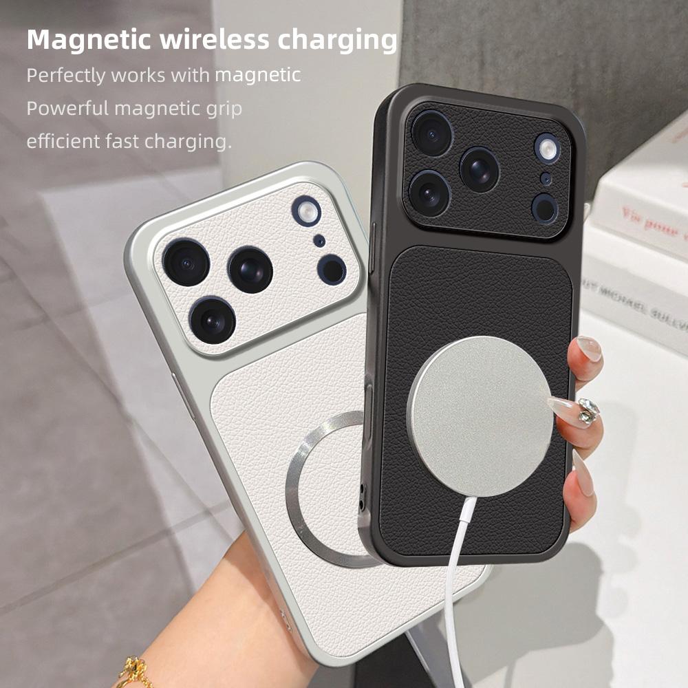 For iPhone 17 Pro Lambskin Series Magnetic Skin Feel Phone Case(Silver)
