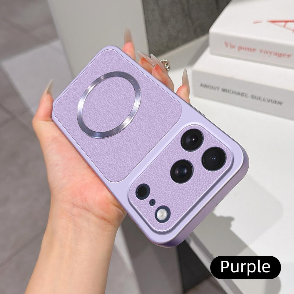 For iPhone 17 Pro Lambskin Series Magnetic Skin Feel Phone Case(Purple)