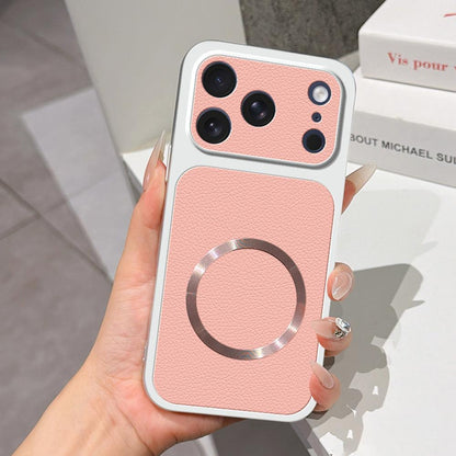 For iPhone 17 Pro Lambskin Series Magnetic Skin Feel Phone Case(Pink)
