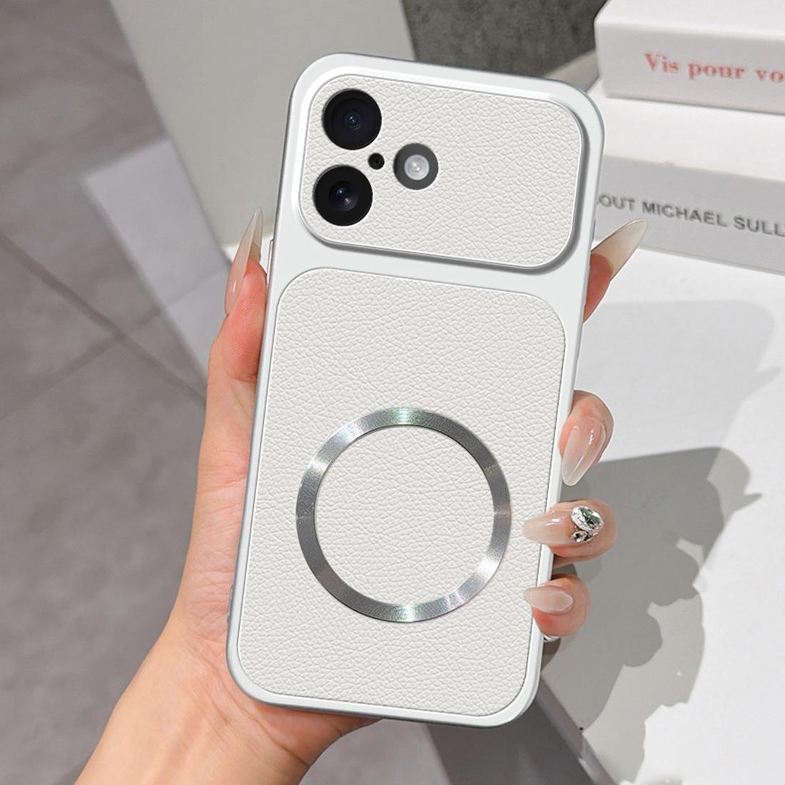 For iPhone 17 Lambskin Series Magnetic Skin Feel Phone Case(Silver)
