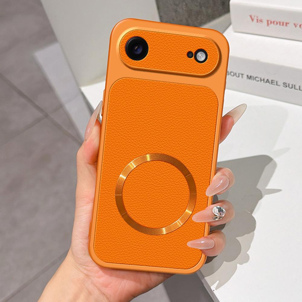 For iPhone Air Lambskin Series Magnetic Skin Feel Phone Case(Orange)