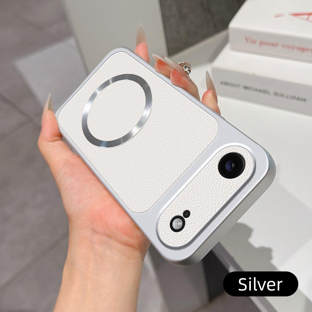 For iPhone Air Lambskin Series Magnetic Skin Feel Phone Case(Silver)
